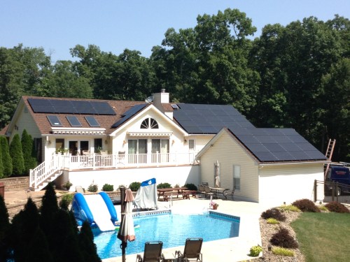rows roof-mounted solar PV panels from contractors at Eco Solar Solutions